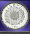 2025 P Silver 1 Oz Medal  999 Gem Proof Sunflower 