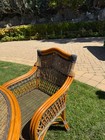 Antique Vintage Bamboo And Rattan Wicker Dining Table And Chairs 