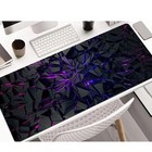 Large Gaming Mouse Pad Desk Mat Rgb Led Black Geometric Crystal Purple Blue