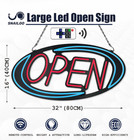 Open Signs For Business 32x16 Inch Large Bright Open Sign Neon Led Lighted remot