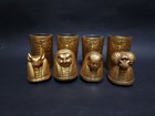 Ancient Egyptian Antiquities Egyptian Canopic Jars 4 Sons Of Horus Authentic Bc