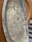 Mid-century Vintage Hammered Aluminum Tray 14 Inches Long    