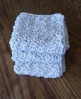 Hand Crocheted Dishcloth 100  Cotton Set Of 3 - White