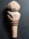 Vintage Hand Carved Wooden Cork Wine liquor Bottle Stopper W large Nose N Teeth