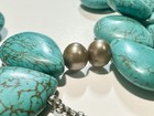 Vintage Turqoise Necklace 925 Findings Italian Beads   Genuine Pearl Set- 26 