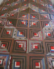 Late 1800s Victorian Log Cabin Barn Raising Antique Handmade Quilt 68 X 76