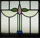 Abstract Old English Leaded Stained Glass Window Unframed W Hooks 15 5  X 14 5 