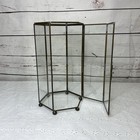Antique Glass   Brass Table Top Hexagon Display Case