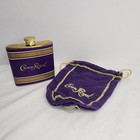 Rare 6oz Crown Royal Pocket Hip Flask   Bag - Purple   Gold Accents 
