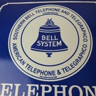 Vintage Telephone Sign - Bell System Gas Pump Porcelain Phone Booth Sign