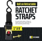 2 Pk Retractable Heavy Duty Ratchet Cargo Tie Down Straps Set For Trailer Pickup