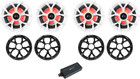 Rkl65mbw  2  6 5  700w Marine Boat Speakers  4 Ohm  Led Lights  Black white G   