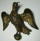 Antique Decorative Arts Eagle Finial Bronze Brass Figural Bird Hardware Element