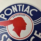 Vintage Pontiac Automobiles Sign - Automobilia Porcelain Gas Pump Sign