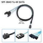 New Internal Hdd Mini Sas Cable Sff-8643 To 4 Sata Connect To Hard Drive 1m Us