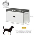 Pet Feeding Station W  Storage 2 Elevated Dog Bowls White Raised Feeder Stand Fo