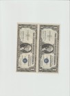 2 Notes 1935 G  1 With Motto   1 Without Motto  One Dollar Silver Certificate