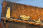 Large Arts And Crafts Oak  Carved Tavern Frame With Glass And Print The Doctor