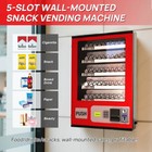5 Slot Snack Vending Machine For Food drink snack Mounted Money Only Coins  