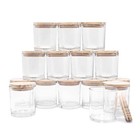 Showin 8 Oz Thick Candle Jars 15 Pcs Clear Empty W  Wood Lids For Candle Making