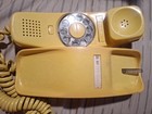 Vntg Yellow Bell Rotary Dial Trimline Desk Telephone Western Electric  works 