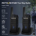 Retevis Rt68h 2w Frs 4 Pack Walkie Talkie Vox 16ch Type-c Portable Two Way Radio
