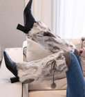100  Real Rabbit Fur Leg Warmer Boots Shoes Cover Boot Women Lady Fashion