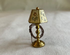 Wer  Dollhouse Miniature Pair Of Brass  Table  Lamp Light Electric Nos