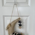 Cow Resting On The Moon Wall Hanging Vintage 90 s Folk Art Hand Made  11    Tall