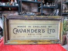 Vintage Old Cavender s Ltd  Cigarettes England Adv  Litho Tin Box Sign Framed