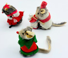 7 Real Fur Factory Russ   Mouse Factory Winter   Holiday s Mice Figurines Vtg 