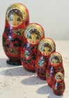 Vintage Hand Painted Russian Matryoshka 5 Piece Set 5 8    Nesting Dolls  Signed