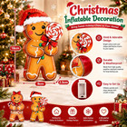 2 Pcs Christmas Gingerbread Man Wood Decor Lighted Table Decoration