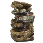 Tiered Rock And Log Indoor Water Fountain With Leds - 10 5 In By Sunnydaze