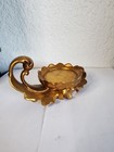 Vintage Gold Gilt Ceramic Pilar Candle Holder Mid Century Modern 