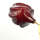 Cherry Amber Bakelite Carved Pin Vintage Antique 3 