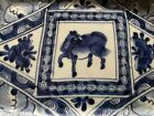 Antique Ca  1820 Blue Imari Oblong Plate Japan Tokugawa Period Horse