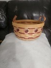 Vintage Basket W  Hand-painted Apple Motif   Handels Cottagecore Homestead Woven