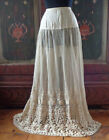 Stunning Antique 1800 s Lace Skirt - Needle Lace On Net - Bustle - Train -weddin