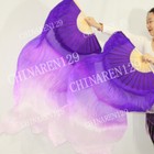 Bag Handmade Pair 1 5m Belly Dance 100  Silk Bamboo Fan Veil Multicolor