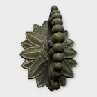 Antique Ornate Cast Brass Door Pull Handle Flower Decor Art Deco Large Vintage