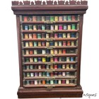 Antique Leonards Silk Spool Cabinet Victorian Walnut Revolving Country Store