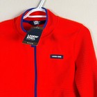 Lands End Fleece Jacket Waffle Knit Kids Xl 14 16 Red Full Zip Pockets New