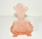 Vintage Pink Pressed Glass 4 Piece Dresser Set