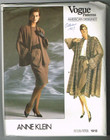 Annie Klein Jacket Coat Skirt Top Pattern Vogue 1915 Designer Sz 8 10 12 1980 s