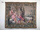 Vintage French Jaccuard Woven Tapestry Pictorial Tapestries Medieval Aubusson