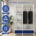 Portable Closet Wardrobe Clothes Rack Storage Organizer With Drawers   Shelves