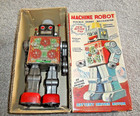 Vintage 1960s Battery-op Tin Toy Machine Robot Gera Horikawa Japan Works   Box