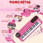 Pink Kids Piano Keyboard With Microphone 37 Keys Portable Electronic Keyboard   