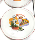 Tognana Porcellane Pizza Plates 4 Pc Red Rim 12  Train Chefs Platters
